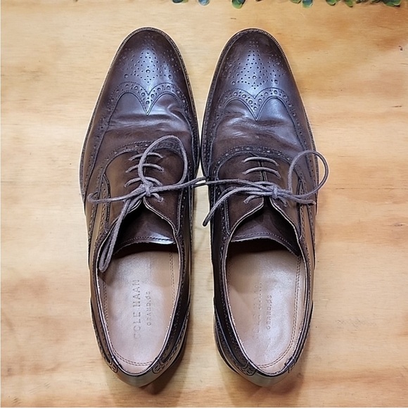 Cole Haan Men's Wingtip Oxford Leather Brown Special Occasion Shoes Size 11.5 - Picture 5 of 7